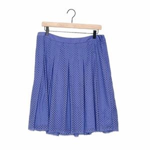 Lands End Periwinkle Purple‎ Eyelet Mini Skirt 12